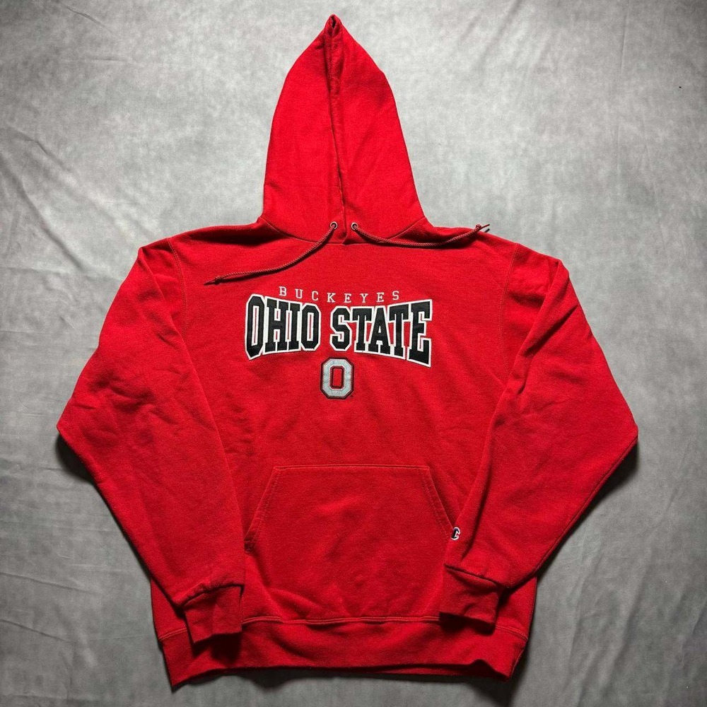 Champion Ohio State Buckeyes Hoodie Mens Medium Embroidered Pullover Sweatshirt